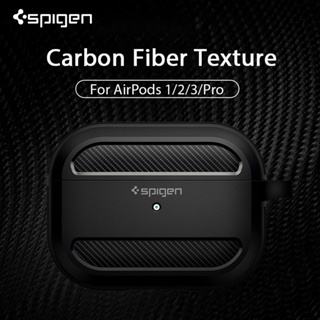 SPIGEN เคสซิลิโคน คาร์บอนไฟเบอร์ พร้อมพวงกุญแจ สําหรับ Airpods Pro 1 2 Airpods Pro 2