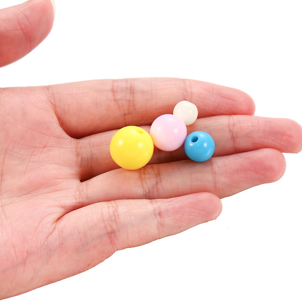 St.kunkka ลูกปัดอะคริลิค ทรงกลม 6-8 มม. คละสี สําหรับทําเครื่องประดับ DIY 200 ชิ้น - รูปที่ 4