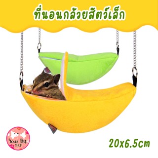 ที่นอนกล้วยสัตว์เล็ก ที่นอนแฮมเตอร์ ที่นอนหนู ที่นอนกระรอก 20x6.5cm Small Pet Banana Bed ชูก้า ชูก้าไกรเดอร์ กระรอก