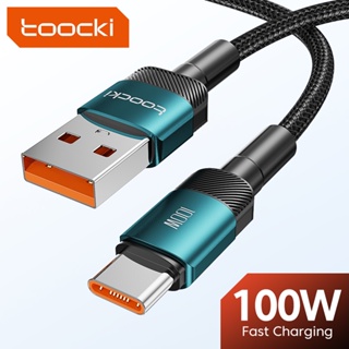 Toocki 100W USB เป็น Type C สายเคเบิล PD ชาร์จเร็ว สายชาร์จข้อมูล สายเคเบิล สําหรับ Xiaomi Samsung Micro USB