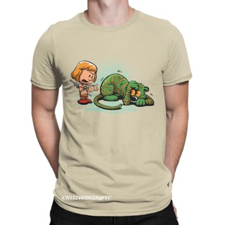 เสื้อโอเวอร์ไซ วินเทจ He-Man กลัวเสื้อยืดเงาของคุณเองสําหรับผู้ชายคอกลมผ้าฝ้ายท็อปส์ซูเสื้อยืด Harajuku Tee เสื้อพลัสไซส
