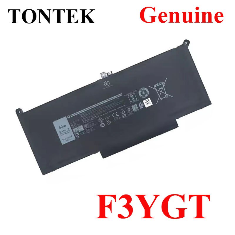 ของแท้ F3YGT แบตเตอรี่แล็ปท็อปสำหรับ Dell Latitude 12 7000 E7280 E7290 E7380 E7390 E7480 E7490 F3YGT