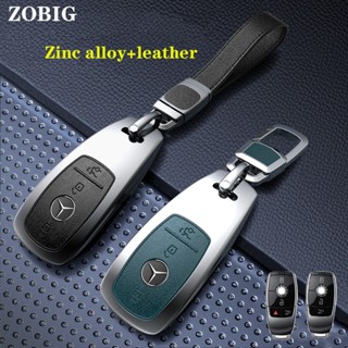 Zobig เคสกุญแจรีโมตรถยนต์ แบบหนัง ผสมสังกะสี สําหรับ Mercedes Benz A B C E S G GLC Class