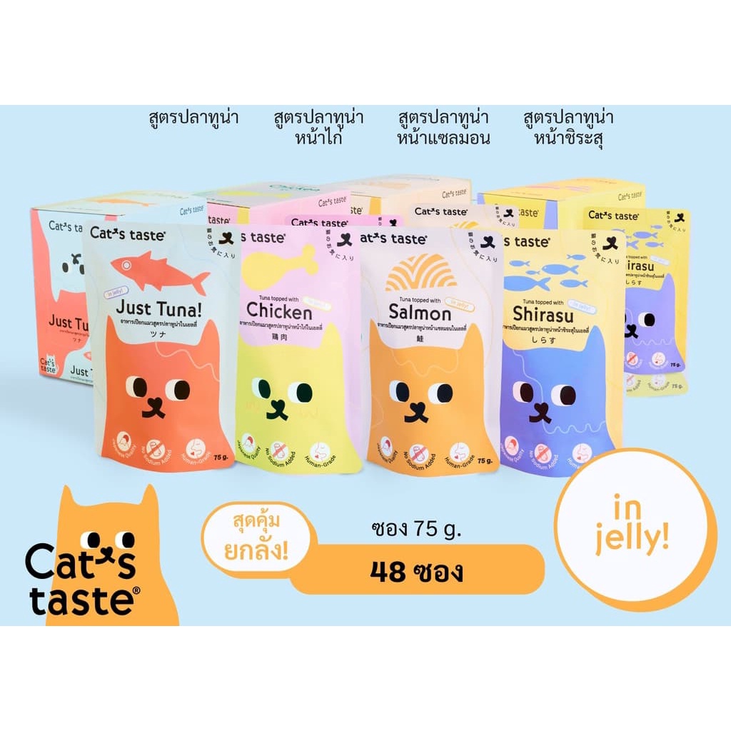 Cat's Taste อาหารเปียกแมว แคทเทสต์ 12 ซอง (โหล)