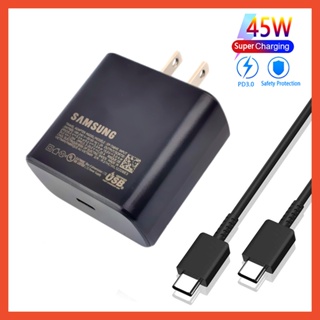 หัวชาร์จ Samsung 45W 25W อแดปเตอร์ชาร์จเร็ว พร้อมสายชาร์จด่วน Type-C Fast Charging สายชาร์จ samsung สําหรับ Galaxy S23 S22 Ultra S21 S20 Note 20 10