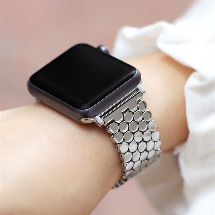 พร้อมส่ง สายนาฬิกาข้อมือสเตนเลส โลหะ สําหรับ Applewatch 8 Apple Native Se 45 มม.