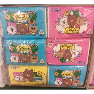 เซลล็อกซ์ ไลน์เฟรนด์ มินิแพค แบบซองอ่อน 50แผ่น/ห่อ ยกแพ็ค 6ห่อ CELLOX LINE FRIENDS FACAIL TISSUE MINIPACK SOFTPACK