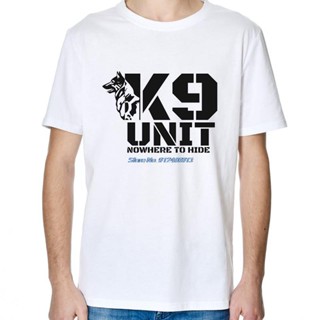 เสื้อยืดเท่ หน่วยกู้ภัย K9 ทหารตํารวจสุนัขเยอรมันเชพเพิร์ดวินเทจทีเสื้อยืดเสื้อยืดเสื้อยืดท็อปส์เสื้อผ้าผู้ชายสตรีทแวร์