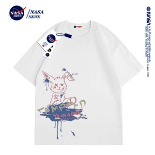 เสื้อยืดแขนสั้นลําลอง ผ้าฝ้าย ทรงหลวม ลาย nasa แฟชั่นฤดูร้อน สําหรับผู้ชาย และผู้หญิง