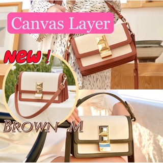 ‼️พร้อมส่ง Brown   M⛅️ Canvas Layer S  ✨New in pack | A Treasure Box 🤎💚