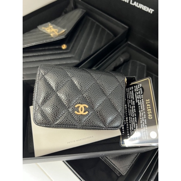 Chanel zippy coin purse black caviar holo31