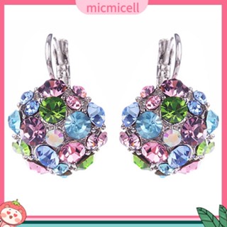 (micmicell) เครื่องประดับต่างหูสตรีที่มีสีสัน Cubic Zirconia