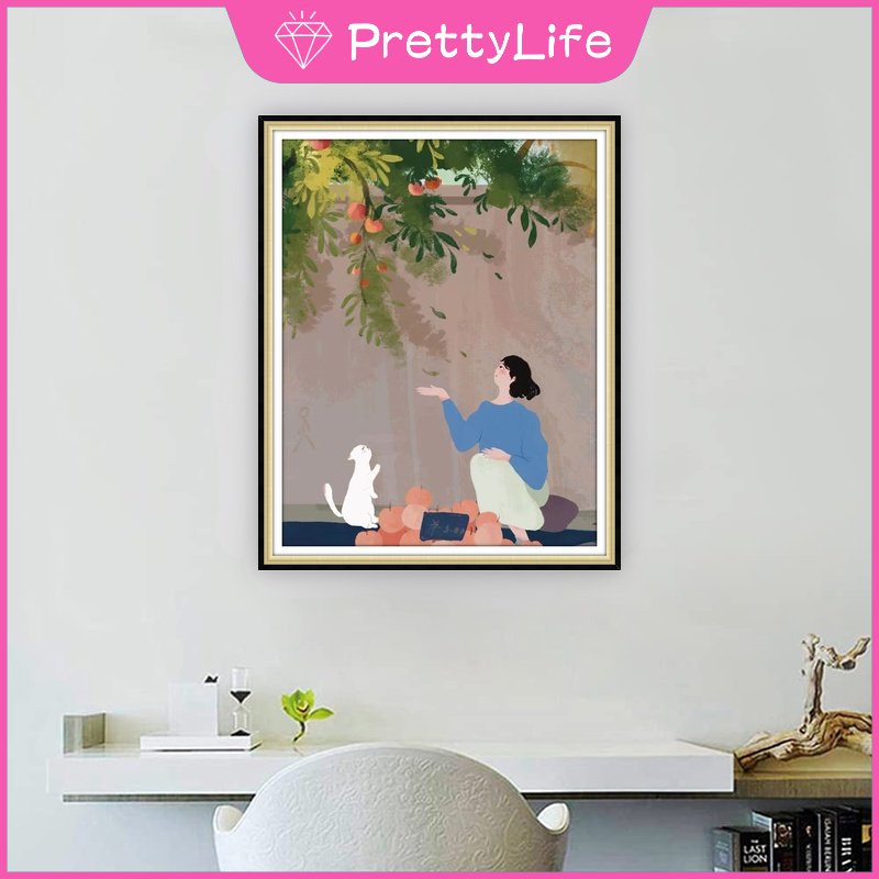 【PL】ภาพวาดปักเพชร ลายแมว 5D ขนาด 30×40 ซม. 40×50 ซม. DIY สําหรับตกแต่งเพื่อน หน้าร้อน ราคา ถูกที่สุด ดีลบีเคเค แกลเลอรีภาพที่ 3