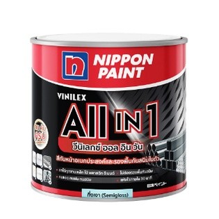 NIPPON VINILEX สีรองพื้นและทับหน้า ALL IN 1 กึ่งเงา |กระป๋อง||แกลลอน|TTR