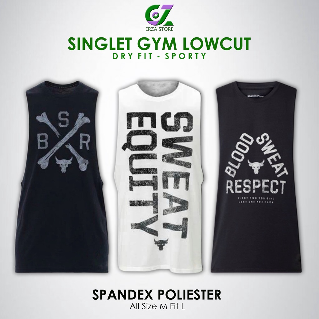 เสื้อยืด Tanktop เสื้อกล้าม Gym Fitness Sport Dry Fit Men Low Cut