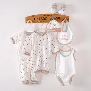 Babyonline(Y313)P2 (ส่งด่วน1วัน)ชุดบอดี้สูทเด็กทารกแรกเกิด1เซ็ต8ชิ้น ผ้าฝ้าย นิ่ม อ่อนโยนต่อผิว