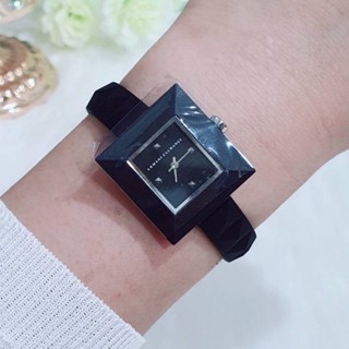 นาฬิกา Armani Exchange AX4400 Two-Hand Black Silicone Watch /กันน้ำได้ 3ATM หน้าปัดเหลี่ยมดำ ขนาด 26มม. สายซิลิโคนสีดำ