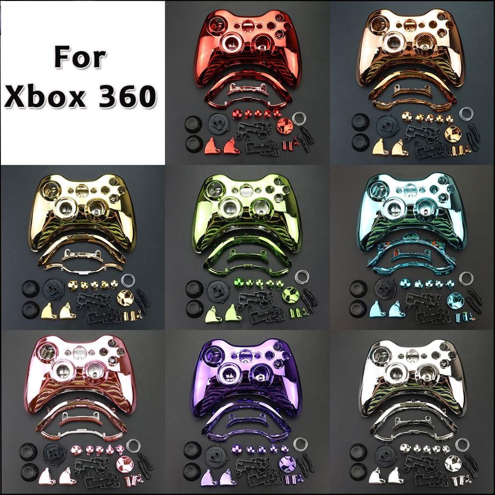 Chrome Housing Shell Case Cover สําหรับ Xbox 360 Wireless Controller Shell Case กันชน Thumbsticks ปุ