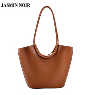 Jasmin NOIR กระเป๋าถือ กระเป๋าสะพายไหล่ หนัง PU ความจุขนาดใหญ่ สไตล์เรโทร สําหรับสตรี