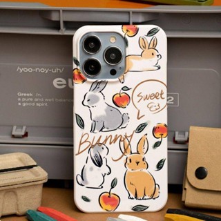 เคสป้องกันโทรศัพท์มือถือ ลายกราฟฟิตี้กระต่าย สําหรับ Apple Iphone 14pro 13 12max 11xr 78plus