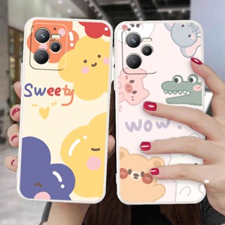 Softcase OPPO Realme C35 Anticrack Casing คุณภาพสูง TPU ฝาครอบป้องกันเต็มรูปแบบ ซิลิโคนสีขาว เคสยาง Sweety