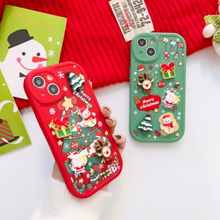 เคสโทรศัพท์มือถือ กันกระแทก ลายการ์ตูน Merry Christmas Snowman แฟชั่น สําหรับ iPhone 14 13 12 11 Pro Max 14Plus 7 8 Plus SE2 X XR XS XSMAX 13ProMax iPhone11