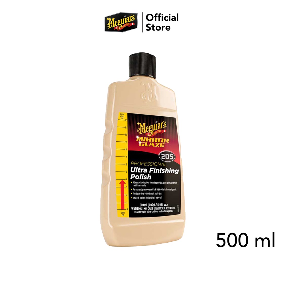 Meguiar's M20516 Mirror Glaze 205 Ultra Finishing Polish ยาขัดละเอียดและชักเงา อัลตรา ฟินิชชิ่ง โพลิช ขนาด 500 มิลลิลิตร