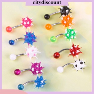 &lt;citydiscount&gt; จิวเจาะร่างกาย สะดือ รูปลูกบอลหนามน่ารัก สําหรับผู้หญิง 10 ชิ้น