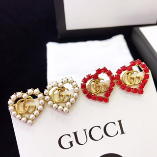 Gucci ต่างหูแฟชั่น รูปตัวอักษร love หรูหรา