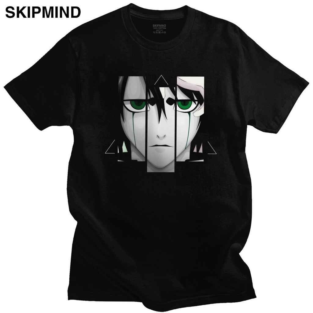 เสื้อยืดผู้หญิง Ulquiorra Cifer Tshirts ผู้ชายผ้าฝ้ายอะนิเมะมังงะ Bleach Tee Tops ผู้ใหญ่แขนสั้นเย็น