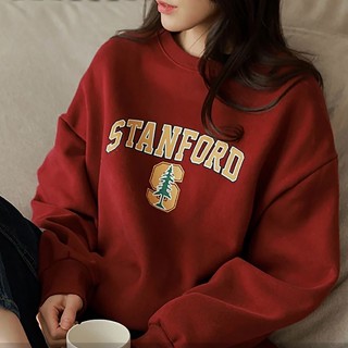 เสื้อกันหนาว Stanford | เสื้อกันหนาว สไตล์นักศึกษา | เสื้อโอเวอร์ไซซ์ สําหรับผู้หญิง และผู้ชาย | เสื้อกันหนาว ลายโลโก้มหาวิทยาลัย | วัสดุขนแกะ | &lt;Unk&gt;