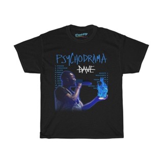 เสื้อเบลาส์ เดฟ Psychodrama เสื้อ Bootleg Rap Tee แขนสั้น Unisex สีดําสไตล์วินเทจซานตานเดฟกราฟิกเสื้อยืด