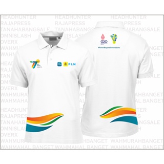 เสื้อโปโล PLN 77th Birthday Soe National Smart Electricity Day OFFICIAL, PLN 4.0 G20 POWERBEYONDGENERATIONS