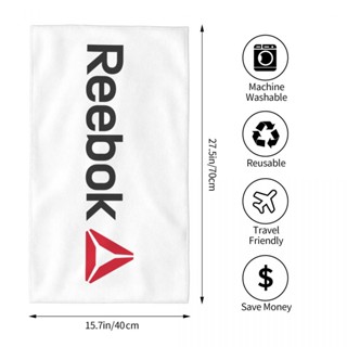 Reebok ผ้าขนหนูอาบน้ํา ทรงสี่เหลี่ยม ลายโลโก้ (2) ขนาด 70x40 ซม. สําหรับออกกําลังกาย โยคะ วิ่ง กลางแจ้ง