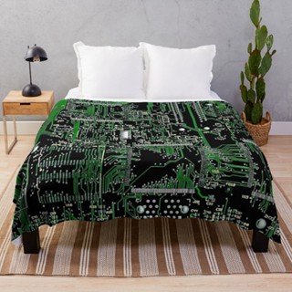 Circuit Board Green Throw Blanket Blanket Luxury Brand