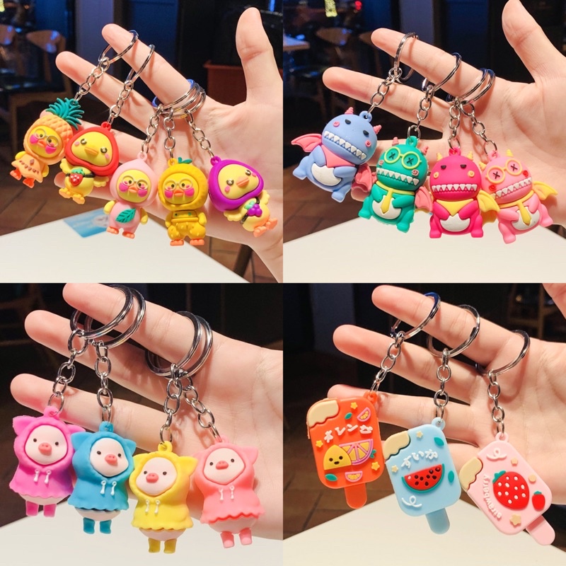 พวงกุญแจตัวการ์ตูนลายน่ารักๆ ของตกแต่ง ห้อยกุญแจรถ พวงกุญแจบ้าน