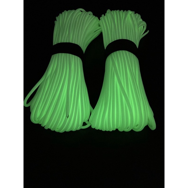 เชือกพาราคอร์ด เรืองแสง คุณภาพดี Glow In Dark Paracord550 4mm 100ft