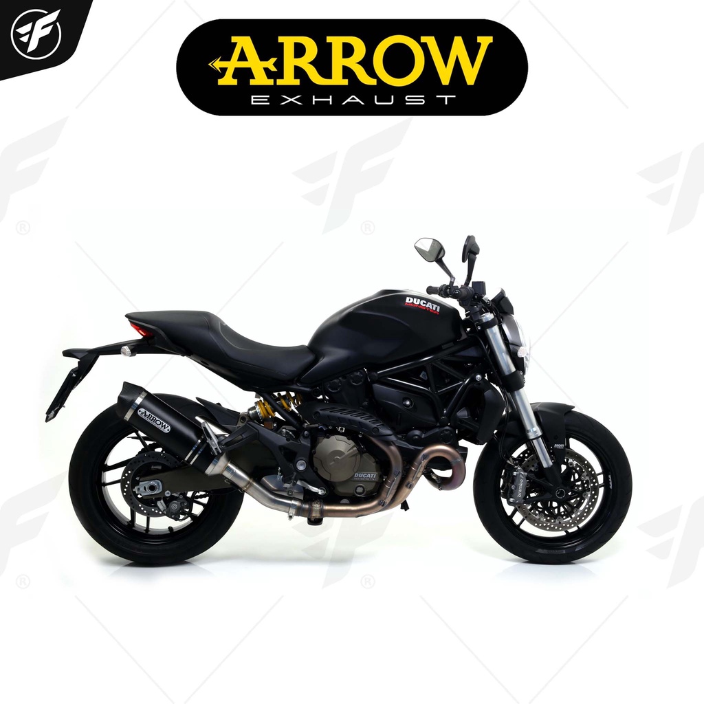 ท่อสูตร/ท่อแต่ง/ท่อไอเสีย Arrow Slip on Dark-Carbon : for Ducati Monster 821 14-17 / 18-19