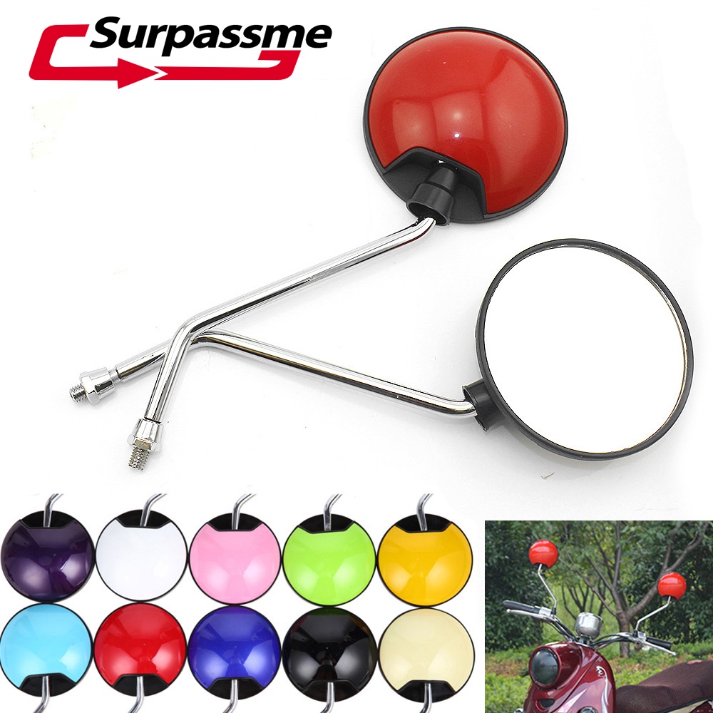 1 Pair 8mm Universal Scooter Rear View Mirror Round Rotatable Motorbike E-bike Side Mirrors Motorcyc
