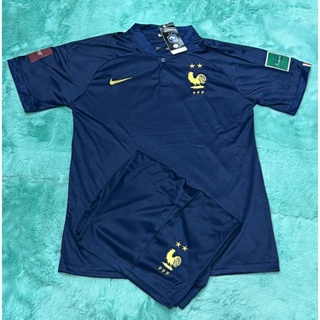 ชุดบอล ทีมชาติฝรั่งเศส France (Home) ปี2022/23 แขนสั้น  เสื้อพร้อมกางเกง มีครบไซส์ ใหม่ล่าสุด