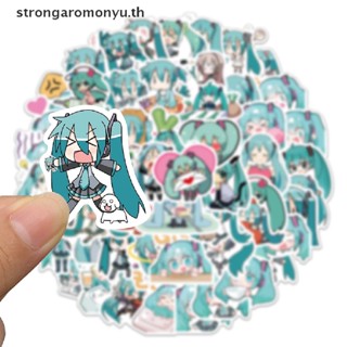 Strongaromonyu สติกเกอร์ ลายการ์ตูน Hatsune Miku สําหรับติดตกแต่งกีตาร์ แล็ปท็อป กระเป๋าเดินทาง 65 ชิ้น