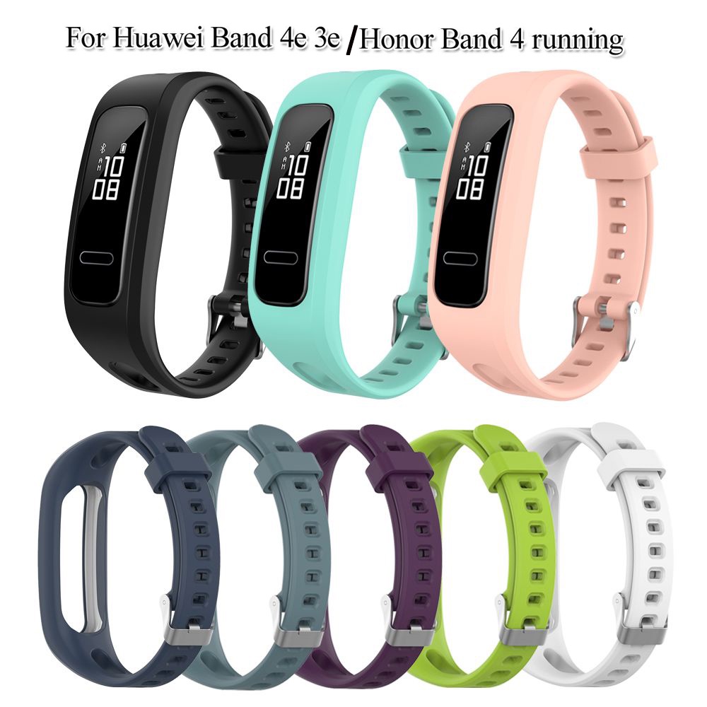 สายนาฬิกาข้อมือซิลิโคน แบบนิ่ม สีสันสดใส สําหรับ Huawei Band 4e 3e Honor 4