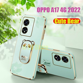 สําหรับ OPPO A78 A17 A17K Realme C30s C33 C30 เคสโทรศัพท์มือถือ ซิลิโคนนิ่ม กันกระแทก พร้อมตัว หมีน้อยน่ารัก ยึดพับได้