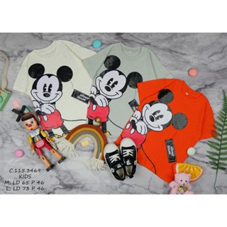 เสื้อยืด ผ้าฝ้าย พิมพ์ลาย Mickey MOUSE พรีเมี่ยม ไซซ์ M L สําหรับเด็ก 30s