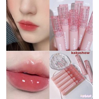♕Kakashow ลิปสติก Bear Bubble Mirror Glitter Lip Glaze Moisturizing กันน้ำยาวนาน Water Mist Lip Lotion Lip Gloss แต่งหน้า