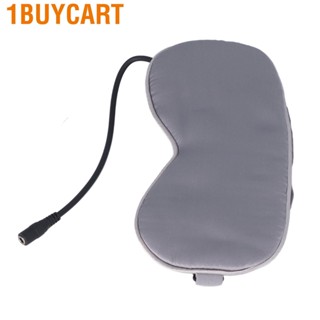 1buycart USB Electric Heated Eye Pad Fatigue Relief Blackout Sleep Steam Patch Ice Breathable Silk Voltage 5V Power 10W Silver Gray