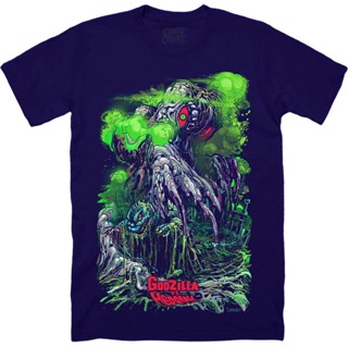 เสื้อยืด Halloween GODZILLA VS. HEDORAH: HIDEOUS SPAWN (DEEP BLUE) เสื้อคู่รัก ฮาโลวีน ชุดฮาโลวีน ชุดฮาโลวีนเด็ก รั