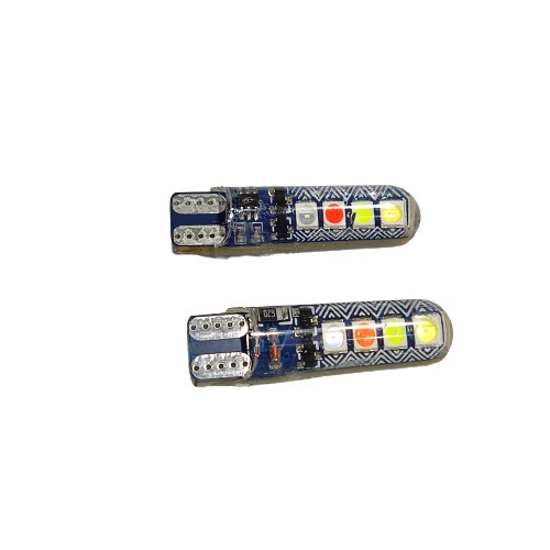 T10 JELLY BATIK TURN LIGHTS 8 LED LARGE POINTS RUNNING T10 RAINBOW ราคาต่อคู่ 2 ชิ้น