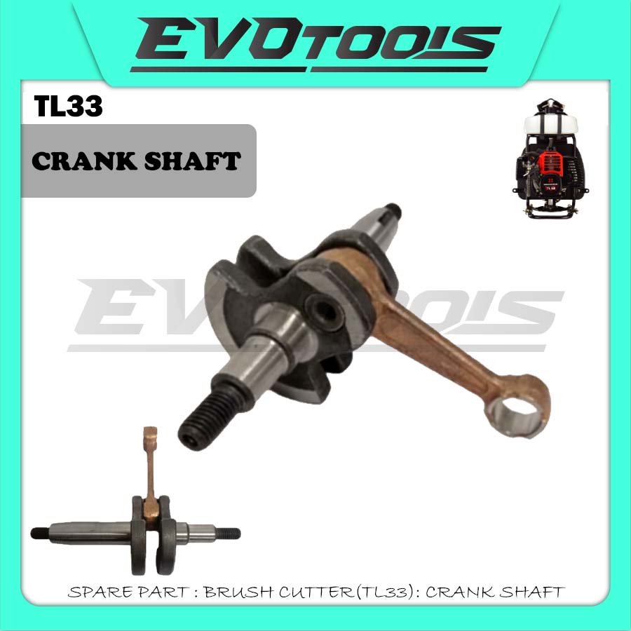 SPARE PART(TL33) : CRANK SHAFT เครื่องตัดแปรง/CRANKSHAFT MESIN RUMPT TL33 TB33 TU33 BG330 MITSUBISHI