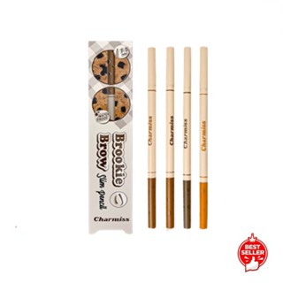 Charmiss Brookie Brow Slim pencil 0.05g.ดินสอเขียนคิ้วติดทน กันน้ำ เขียนง่าย ให้ลุคธรรมชาติ